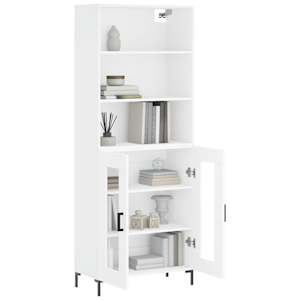 vidaXL Hoge kast 69,5x34x180 cm bewerkt hout wit