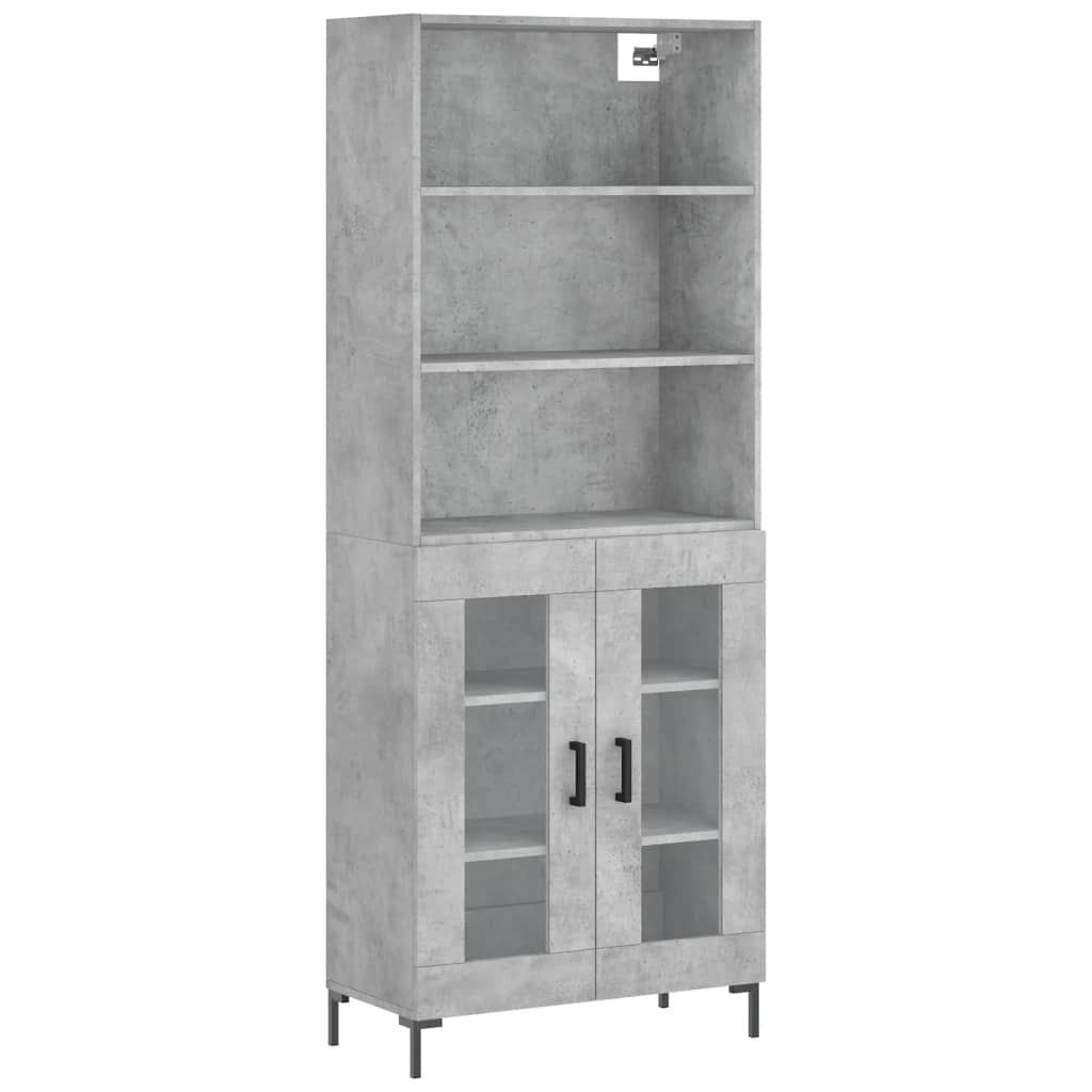 vidaXL Skříň highboard betonově šedá 69,5x34x180 cm kompozitní dřevo