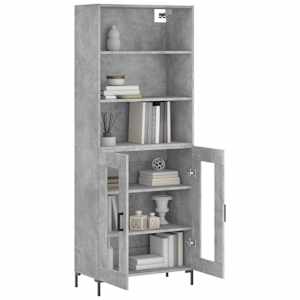 Skříň highboard betonově šedá 69,5x34x180 cm kompozitní dřevo - obrázek 3