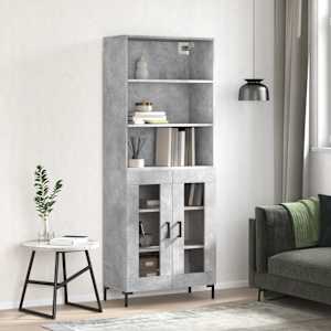 Skříň highboard betonově šedá 69,5x34x180 cm kompozitní dřevo - obrázek 1