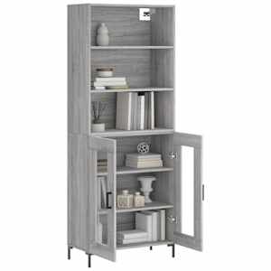 vidaXL Highboard gr&aring; sonoma 69,5x34x180 cm konstruert tre