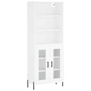 Skříň highboard bílá 69,5 x 34 x 180 cm kompozitní dřevo - obrázek 2