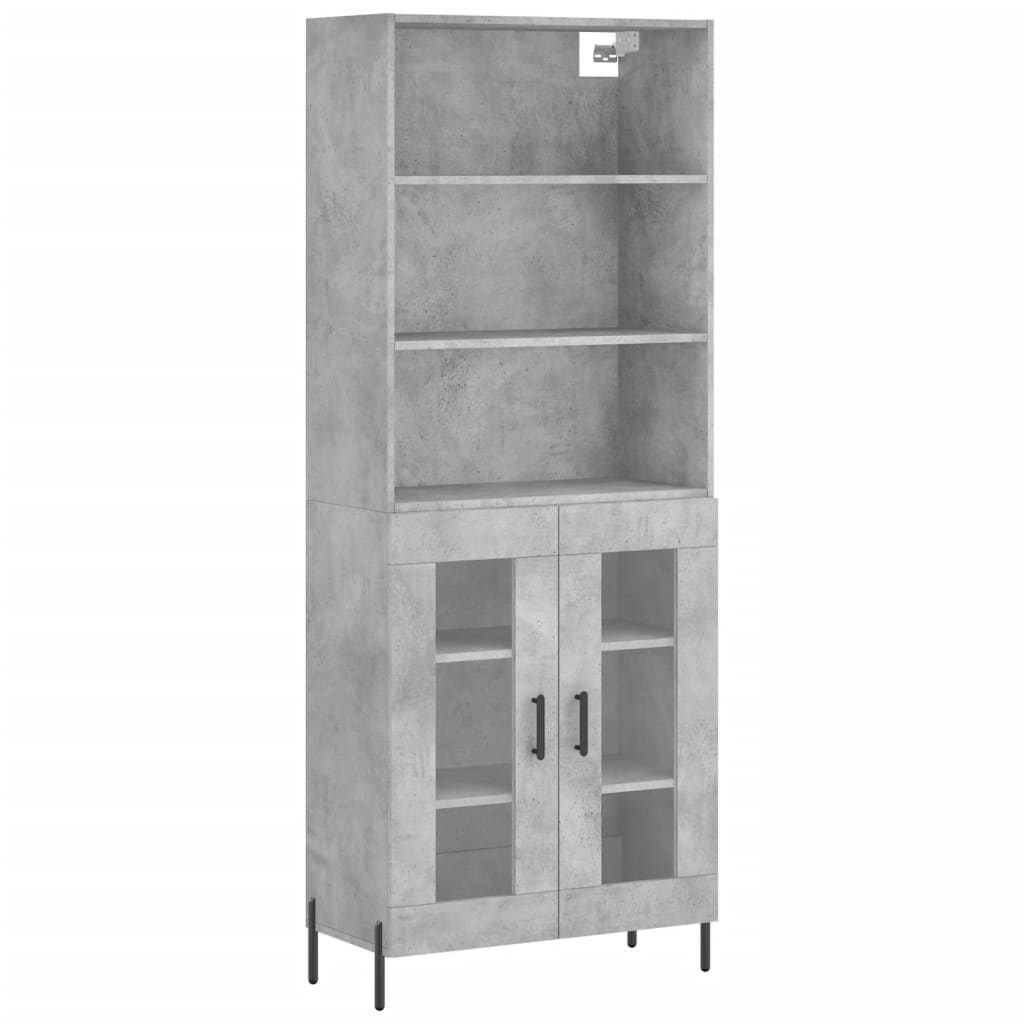 vidaXL Skříň highboard betonově šedá 69,5x34x180 cm kompozitní dřevo