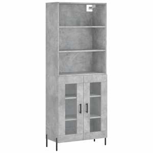 Skříň highboard betonově šedá 69,5x34x180 cm kompozitní dřevo - obrázek 2