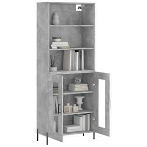 Skříň highboard betonově šedá 69,5x34x180 cm kompozitní dřevo - obrázek 3