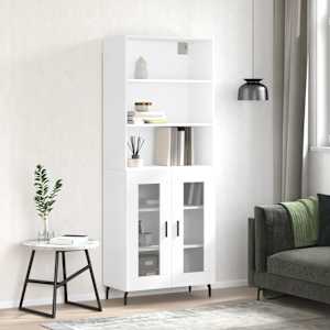 Skříň highboard bílá 69,5 x 34 x 180 cm kompozitní dřevo - obrázek 1
