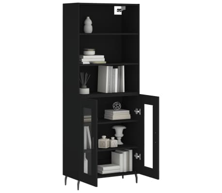 vidaXL Highboard Black 69.5x34x180 cm Engineered Wood