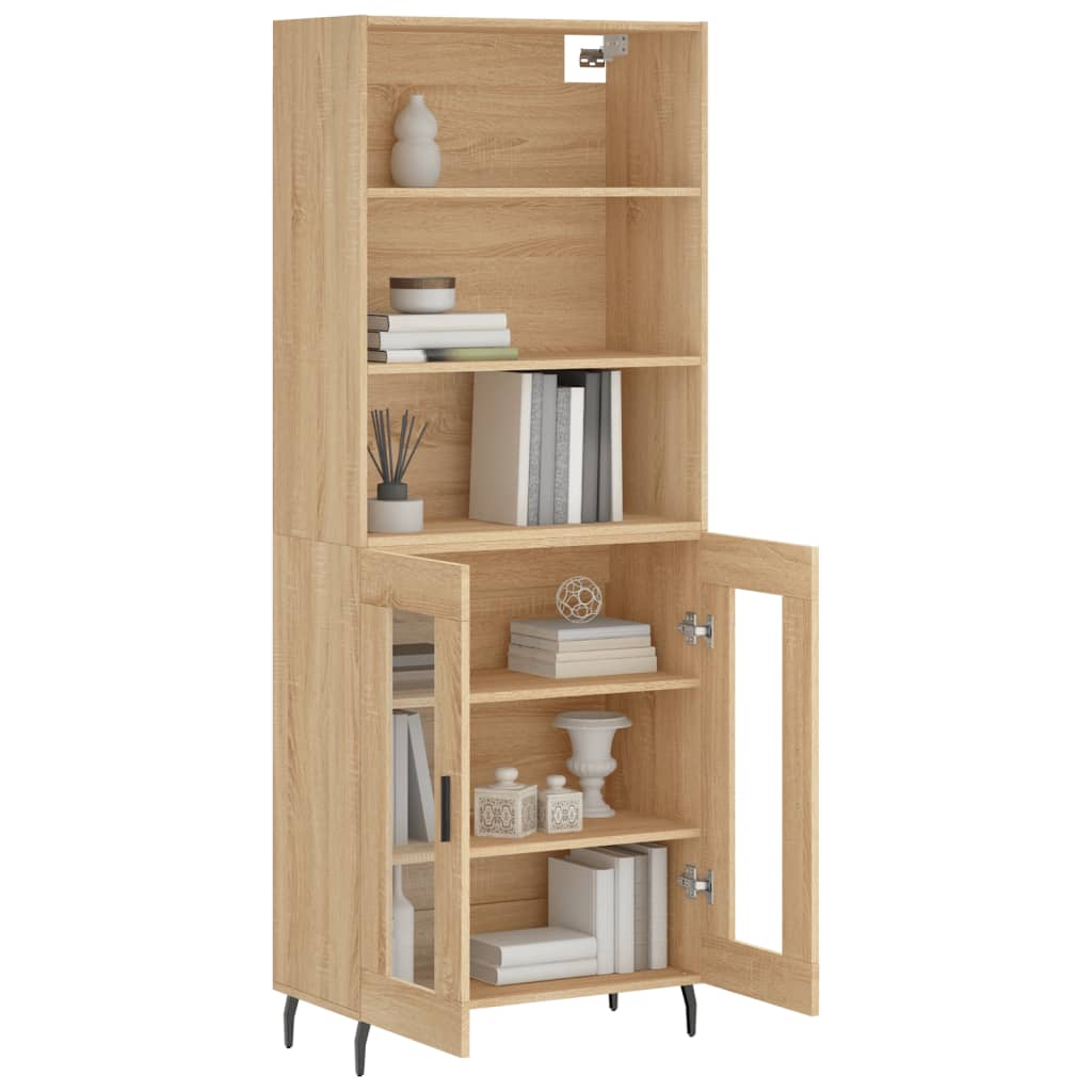 vidaXL Hoge kast 69,5x34x180 cm bewerkt hout sonoma eikenkleurig