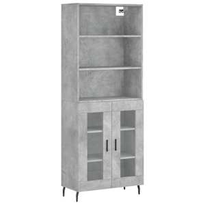 Skříň highboard betonově šedá 69,5x34x180 cm kompozitní dřevo - obrázek 2