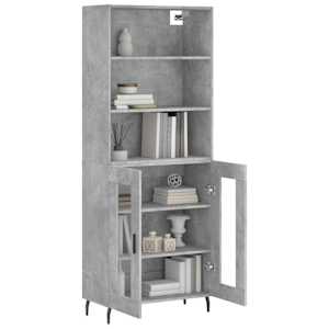 Skříň highboard betonově šedá 69,5x34x180 cm kompozitní dřevo - obrázek 3