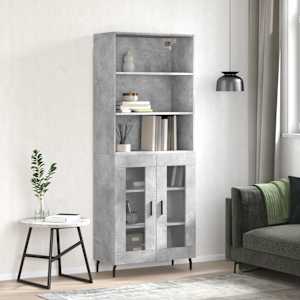Skříň highboard betonově šedá 69,5x34x180 cm kompozitní dřevo - obrázek 1