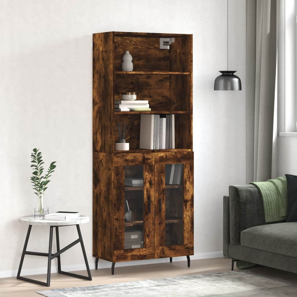 vidaXL Highboard Räuchereiche 69,5x34x180 cm Holzwerkstoff