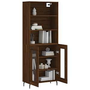 Skříň highboard hnědý dub 69,5 x 34 x 180 cm kompozitní dřevo - obrázek 3