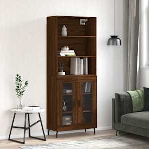 Skříň highboard hnědý dub 69,5 x 34 x 180 cm kompozitní dřevo - obrázek 1
