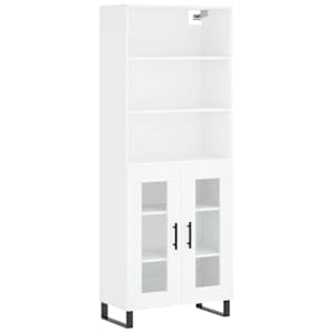 Skříň highboard bílá 69,5 x 34 x 180 cm kompozitní dřevo - obrázek 2