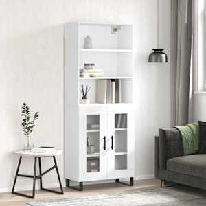Skříň highboard bílá 69,5 x 34 x 180 cm kompozitní dřevo - obrázek 1