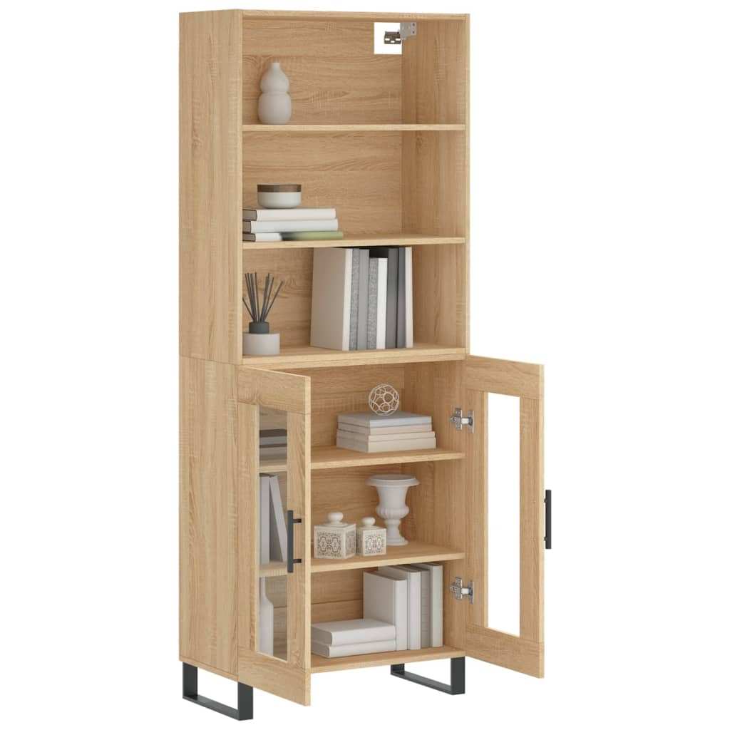 vidaXL Hoge kast 69,5x34x180 cm bewerkt hout sonoma eikenkleurig