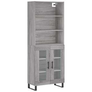 Skříň highboard šedá sonoma 69,5 x 34 x 180 cm kompozitní dřevo - obrázek 2