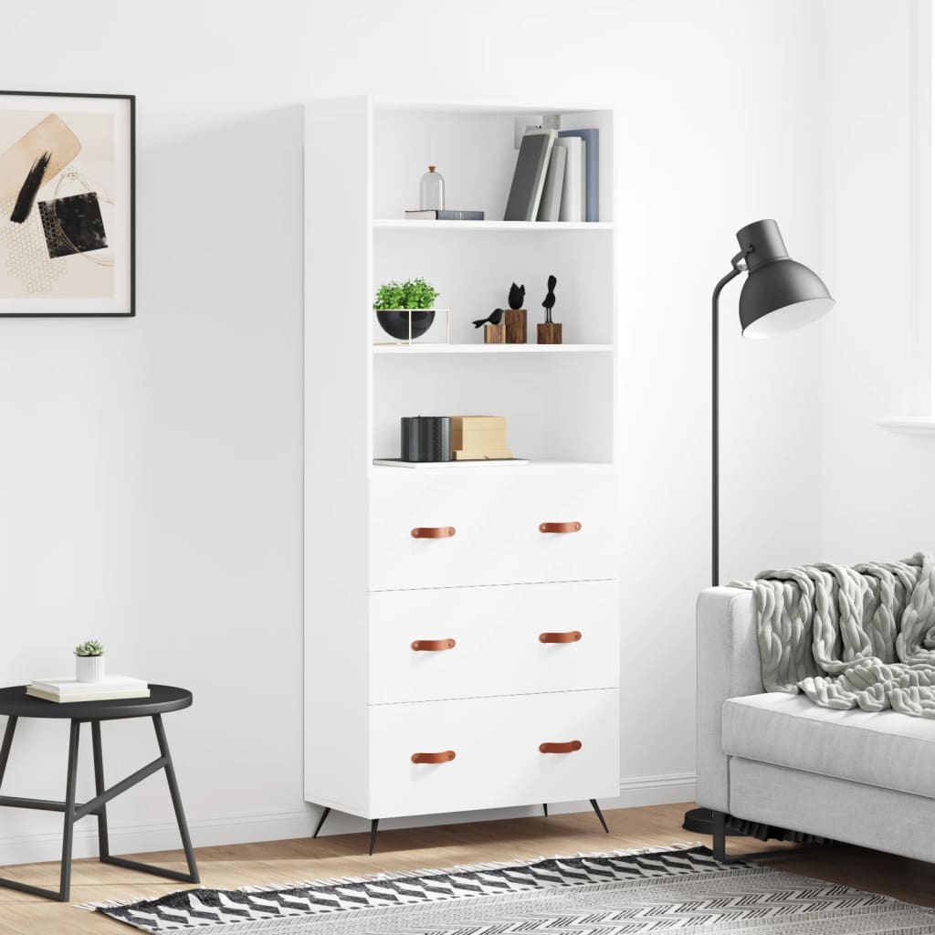 Skříň highboard bílá 69,5 x 34 x 180 cm kompozitní dřevo