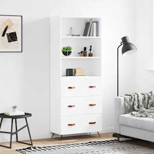 Skříň highboard bílá 69,5 x 34 x 180 cm kompozitní dřevo - obrázek 1