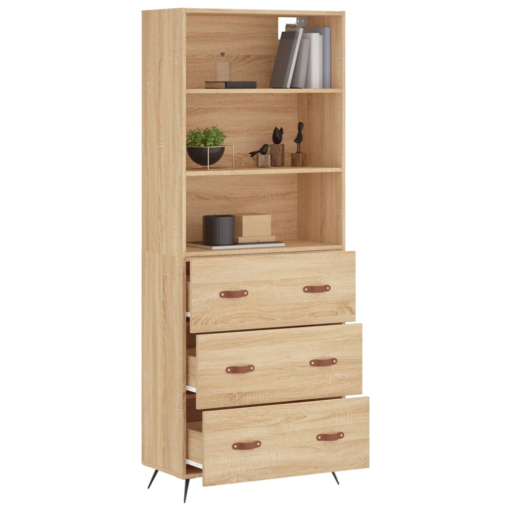 vidaXL Highboard Sonoma-Eiche 69,5x34x180 cm Holzwerkstoff