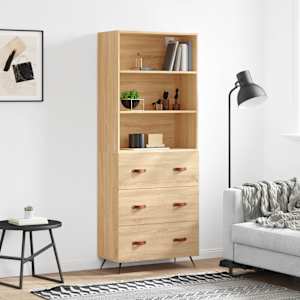 Skříň highboard dub sonoma 69,5 x 34 x 180 cm kompozitní dřevo