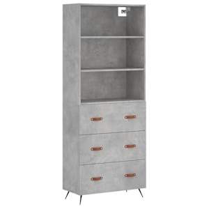 Skříň highboard betonově šedá 69,5x34x180 cm kompozitní dřevo - obrázek 2