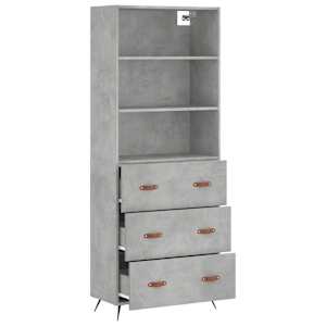 Skříň highboard betonově šedá 69,5x34x180 cm kompozitní dřevo - obrázek 4