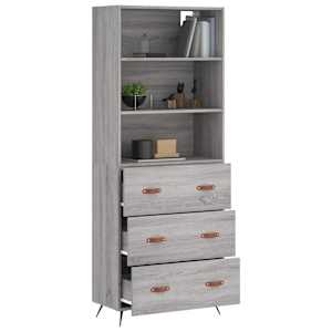 Skříň highboard šedá sonoma 69,5 x 34 x 180 cm kompozitní dřevo - obrázek 3