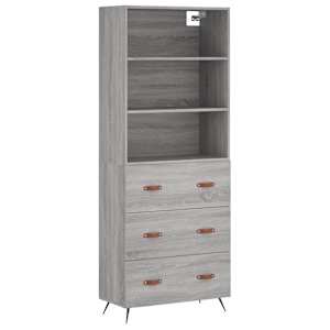 Skříň highboard šedá sonoma 69,5 x 34 x 180 cm kompozitní dřevo - obrázek 4