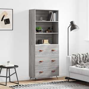 Skříň highboard šedá sonoma 69,5 x 34 x 180 cm kompozitní dřevo - obrázek 1