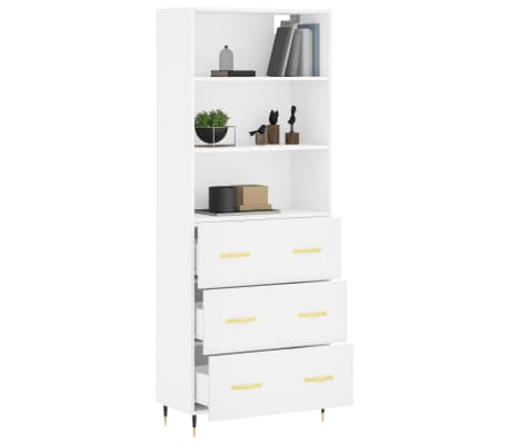 vidaXL augstais skapis, balts, 69,5x34x180 cm, inženierijas koks