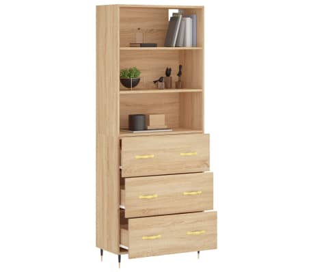vidaXL Dulap &icirc;nalt, stejar sonoma, 69,5x34x180 cm, lemn compozit