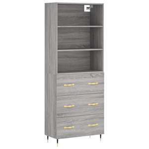 Skříň highboard šedá sonoma 69,5 x 34 x 180 cm kompozitní dřevo - obrázek 2