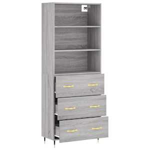 Skříň highboard šedá sonoma 69,5 x 34 x 180 cm kompozitní dřevo - obrázek 4