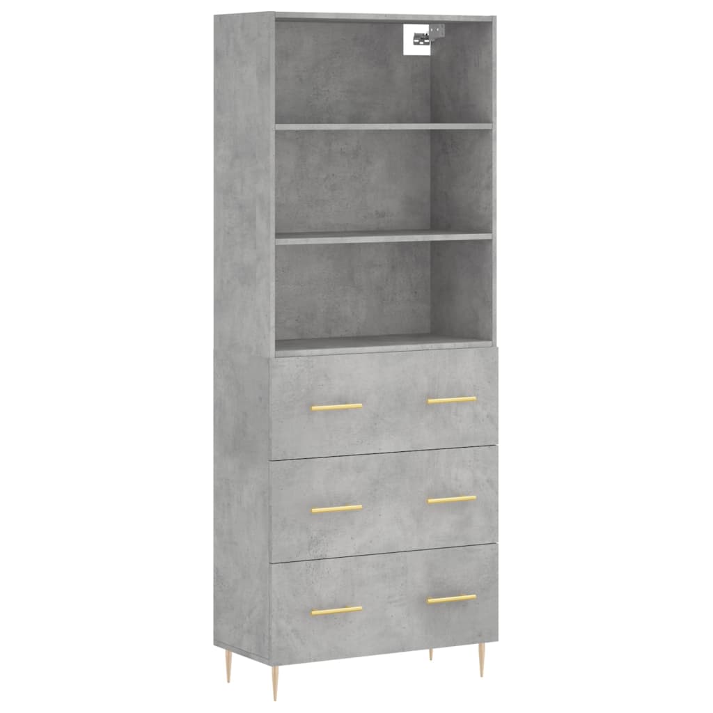 vidaXL Skříň highboard betonově šedá 69,5x34x180 cm kompozitní dřevo