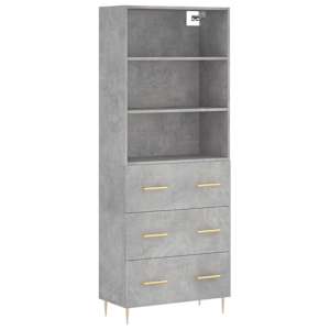 Skříň highboard betonově šedá 69,5x34x180 cm kompozitní dřevo - obrázek 2