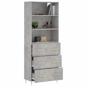 Skříň highboard betonově šedá 69,5x34x180 cm kompozitní dřevo - obrázek 3