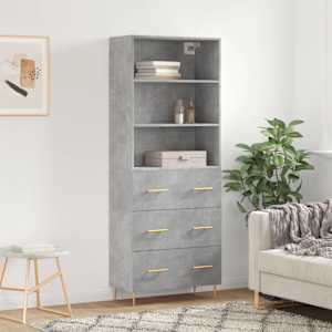 Skříň highboard betonově šedá 69,5x34x180 cm kompozitní dřevo - obrázek 1