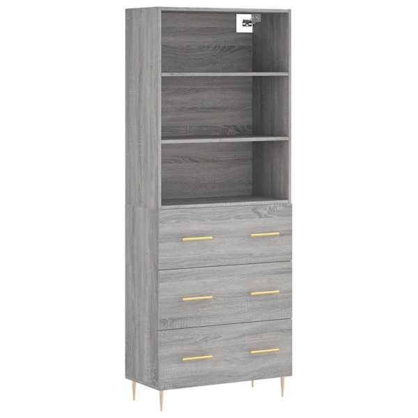 vidaXL k&otilde;rge kapp, hall Sonoma tamm, 69,5 x 34 x 180 cm, tehispuit