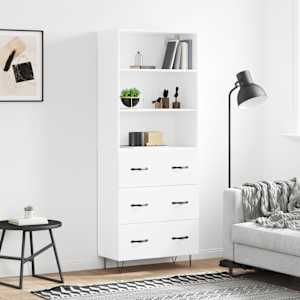 Skříň highboard bílá 69,5 x 34 x 180 cm kompozitní dřevo - obrázek 1