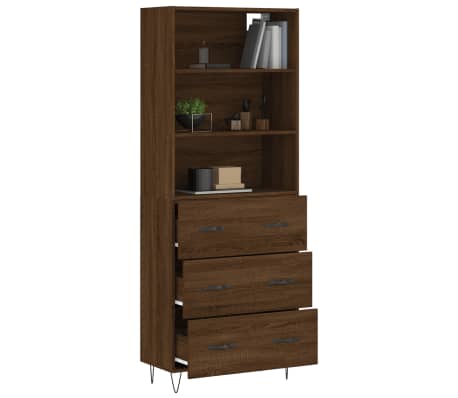 vidaXL Ντουλάπι Καφέ Δρυς 69,5 x 34 x 180 εκ. από Επεξεργασμένο Ξύλο