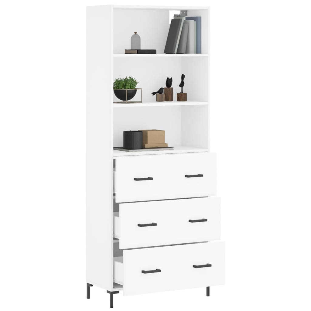 vidaXL Hoge kast 69,5x34x180 cm bewerkt hout wit afbeelding