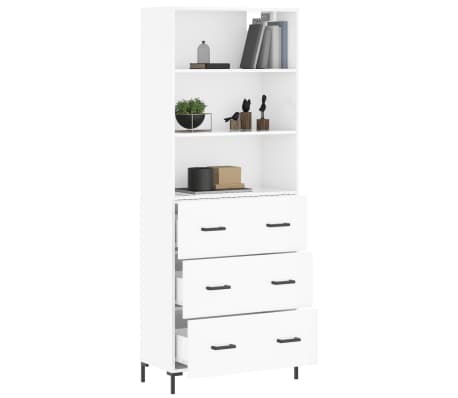 vidaXL Highboard High Gloss White 69.5x34x180 cm Engineered Wood