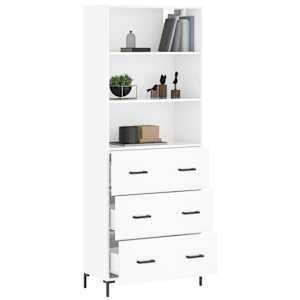 vidaXL Highboard High Gloss White 69.5x34x180 cm Engineered Wood