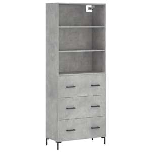 Skříň highboard betonově šedá 69,5x34x180 cm kompozitní dřevo - obrázek 2