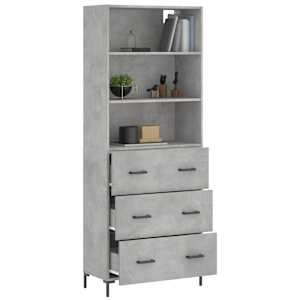 Skříň highboard betonově šedá 69,5x34x180 cm kompozitní dřevo - obrázek 3