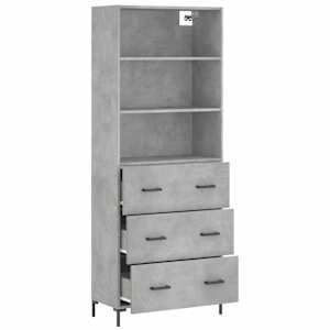 Skříň highboard betonově šedá 69,5x34x180 cm kompozitní dřevo - obrázek 4
