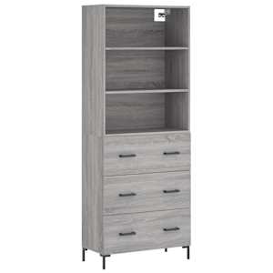 Skříň highboard šedá sonoma 69,5 x 34 x 180 cm kompozitní dřevo - obrázek 2