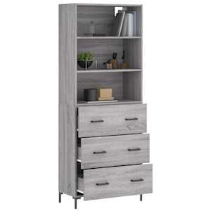 Skříň highboard šedá sonoma 69,5 x 34 x 180 cm kompozitní dřevo - obrázek 3